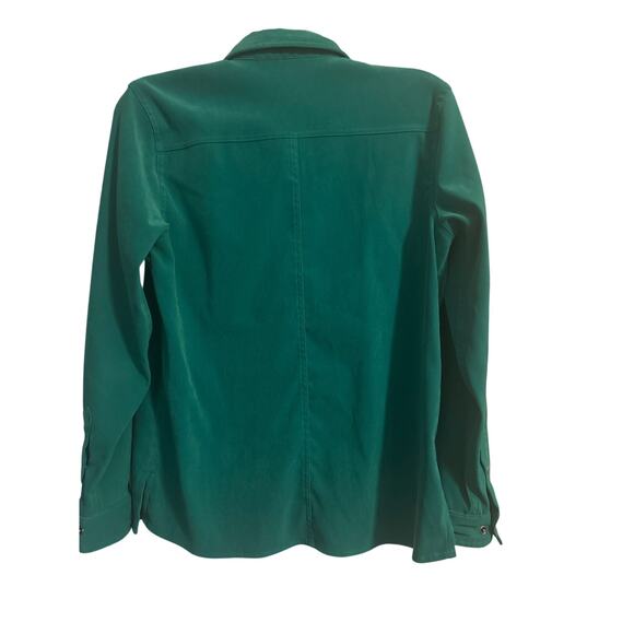 Vintage Sag Harbor Women's Green Shirt Jacket Front Snaps Pockets Size 8 - Picture 2 of 5